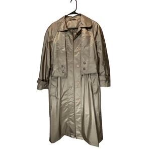 Vintage British Mist Shimmer Trench Coat, Women’s Size 8